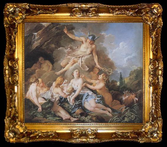 framed  Francois Boucher Mercury confiding Bacchus to the Nymphs, ta009-2